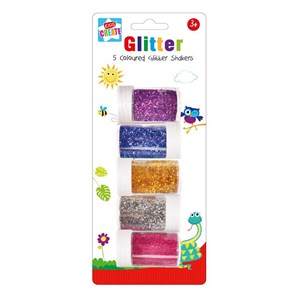 "5 Glitter Shakers" 5 ass farger