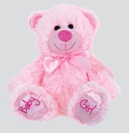 "Baby Girl Bear" Rosa bamse 20 cm