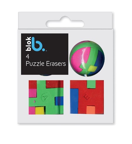 "4 Puzzle Erasers" Viskelær 4 ass.