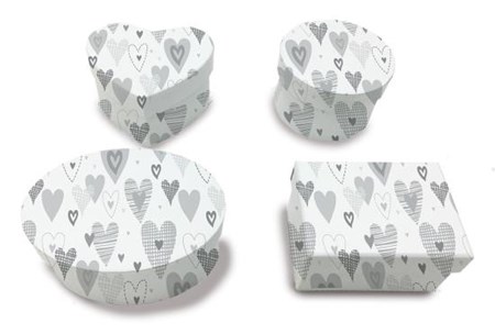 "Wedding Hearts" 4-pakning gaveesker