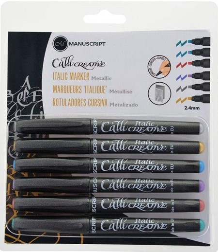 "Callicreative Italic Markers", 6 assorterte metallic marker