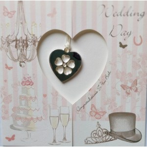 "Wedding Day" Pink, Hjerte i sølvplett