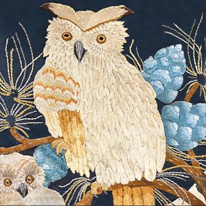 V&A Luxury Format "Embroidered Owl " Kvadratisk kort