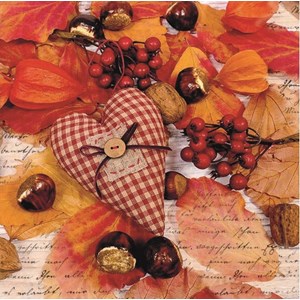 Serviett "Autumn Heart " 33 x 33 cm, 20 stk