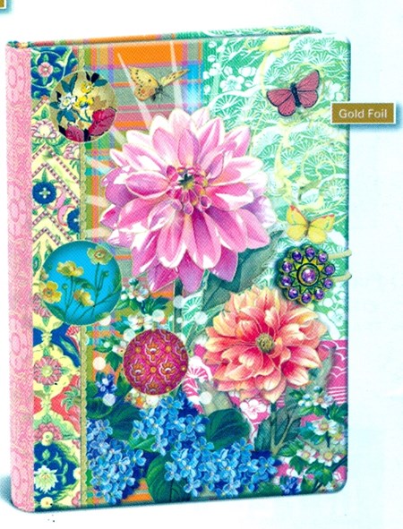 "Pink Flower" Button Journal