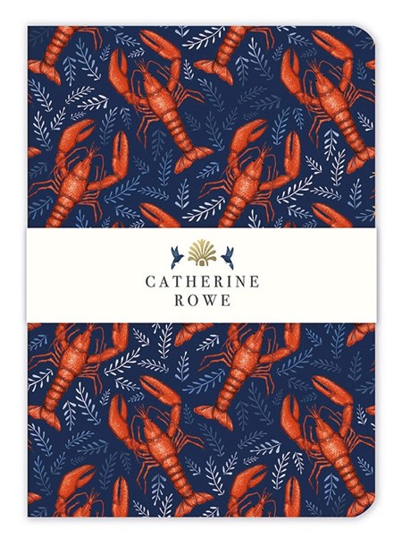 "Catherine Rowe - Lobster Pattern" A5 Luxury Notebook