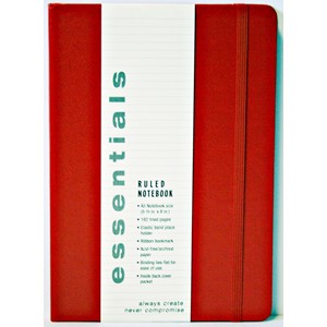 "Essentials" Large Red Ruled Notebook