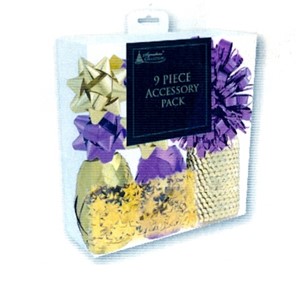 "9 Piece Accessory Pack, Purple & Gold" Bånd og rosetter