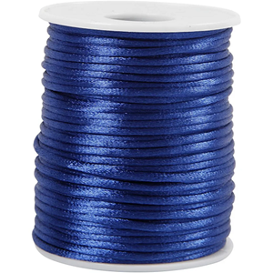 Satengsnor, 50 m. 2 mm. Mørk Blå