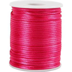 Satengsnor, 50 m. 2 mm. Mørk Rosa