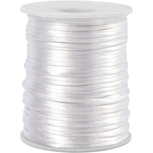 Satengsnor, 50 m. 2 mm. Hvit