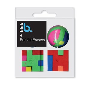 "4 Puzzle Erasers" Viskelær 4 ass.