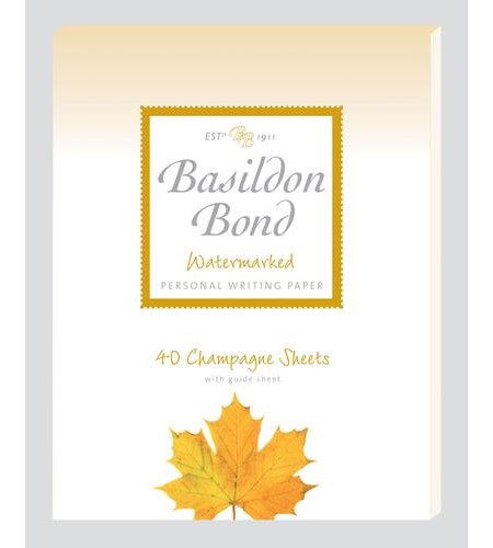 "Basildon Bond Watermarked" Brevpapir-blokk Champagne 40 ark
