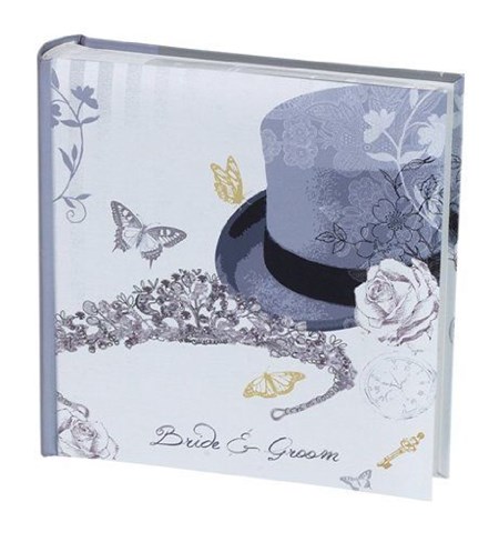 "Top Hat/Tiara Wedding" Fotoalbum, 200 bilde