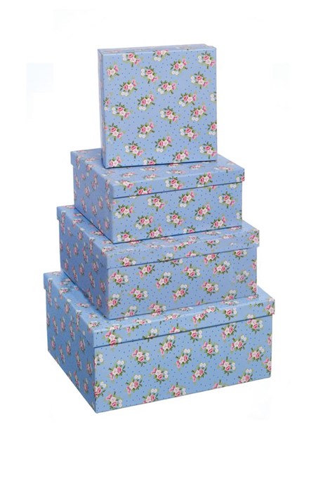"Blue Floral" Gaveesker kvadratiske (4)
