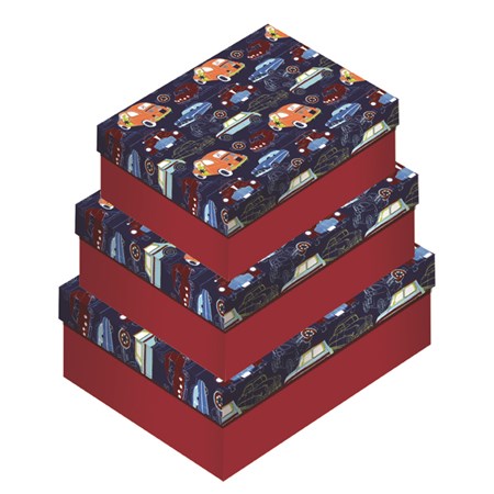 "Car" Rektangulære gaveesker (3)