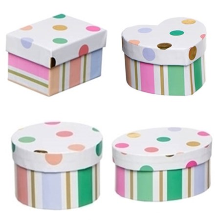 "Multi Stripe and Spot" Gaveesker 4-pakning