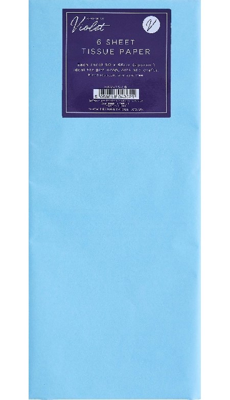 Silkepapir "Light Blue", 6 ark 50 x 66 cm