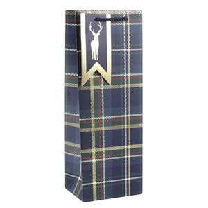 "Navy Tartan" Flaskepose champagne