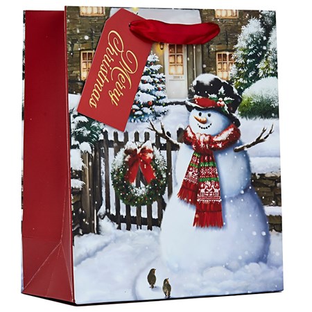 "Snowman Scene" Gavepose medium