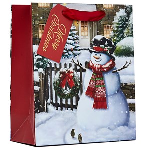 "Snowman Scene" Gavepose medium