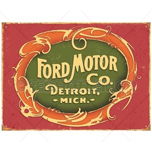 "Ford Motor Detroit" Wall Sign