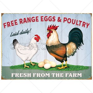 "Free Range Eggs" Wall Sign