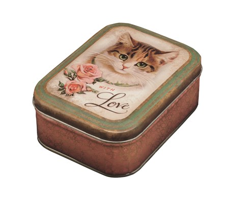 "Nostalgia - With Love Cat" Small Rectangular Tin