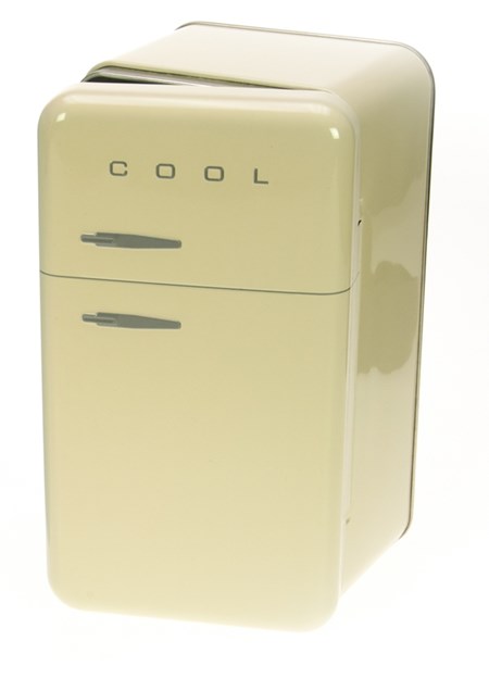 "Retro kjøleskap" beige, metall-eske