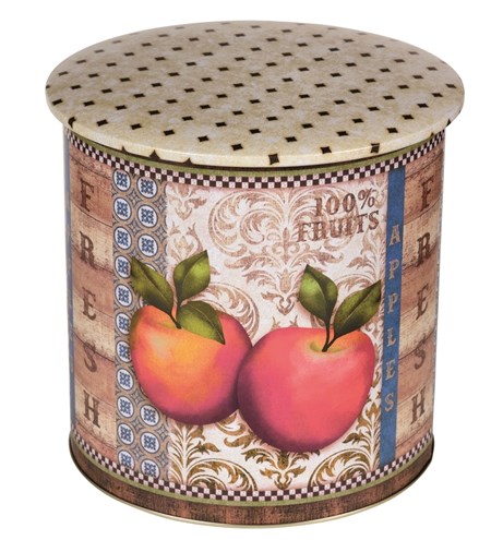 "Apples" Stor rund metallboks