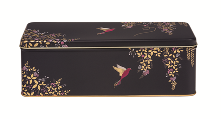 "Sara Miller - Dark Blue Bird" Long Deep Rectangular Tin