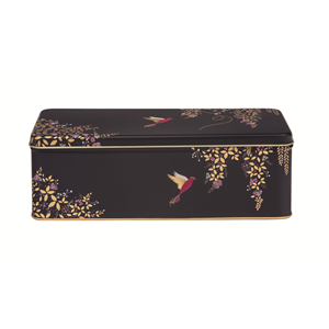 "Sara Miller - Dark Blue Bird" Long Deep Rectangular Tin