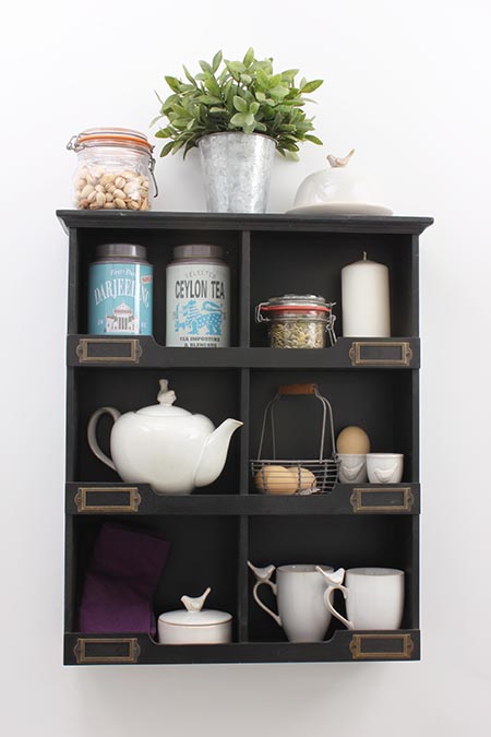 Six Pigeon Hole Storage Unit Black