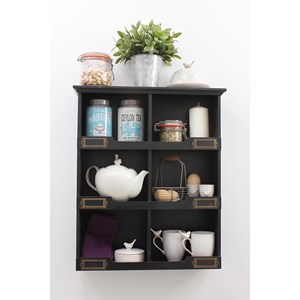 Six Pigeon Hole Storage Unit Black