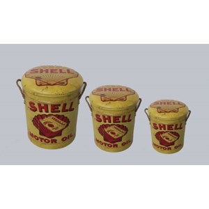 "Shell" Sett med 3 stk. tønne-puffer