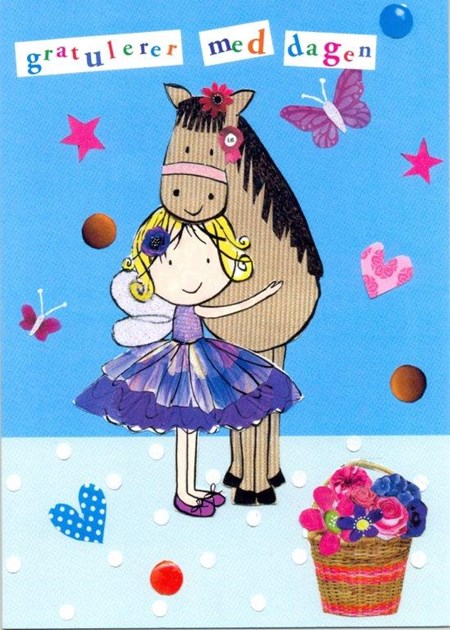 Gratulerer med dagen, jente med hest