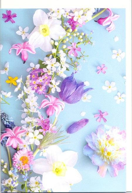 "Blomsterranke", Dobbelt blomsterkort m/kremfarget konvolutt