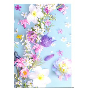 "Blomsterranke", Dobbelt blomsterkort m/kremfarget konvolutt