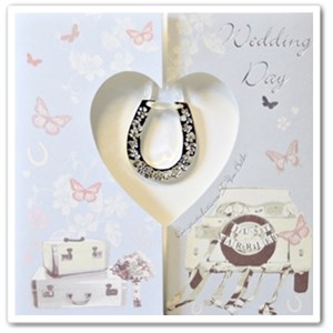 "Wedding Day" Blue, Hestesko i sølvplett