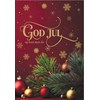 "God Jul og Godt Nytt År" Dbt foliert kort-Furukvist, innv.t