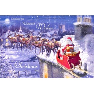 "Santa and Sleigh", 10 Luxury Christmas Card