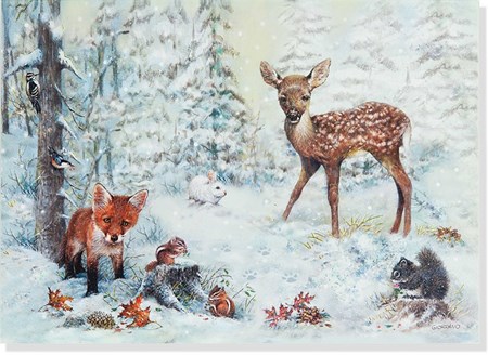 "Snowy Forest", Julekort m/eng. tekst 20 kor