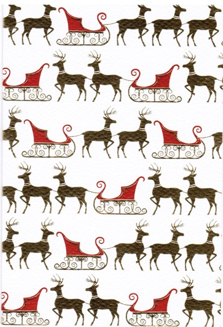 Julekort "Christmas Sledges" 10 stk.