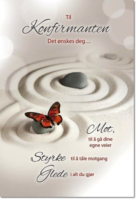 Til Konfirmanten, Sommerfugl og steiner i sand.