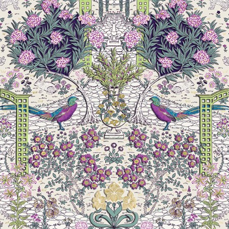 M. Williamson "English Garden" doble kvadratisk kort