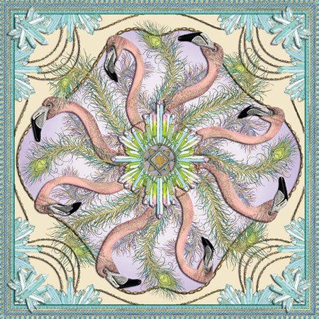 Matthew Williamson "DNA Flamingos" dbl. kvadratisk kort