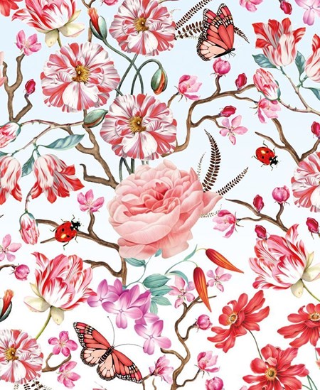 Mary Katrantzou "Red Floral" Dobbelt kort