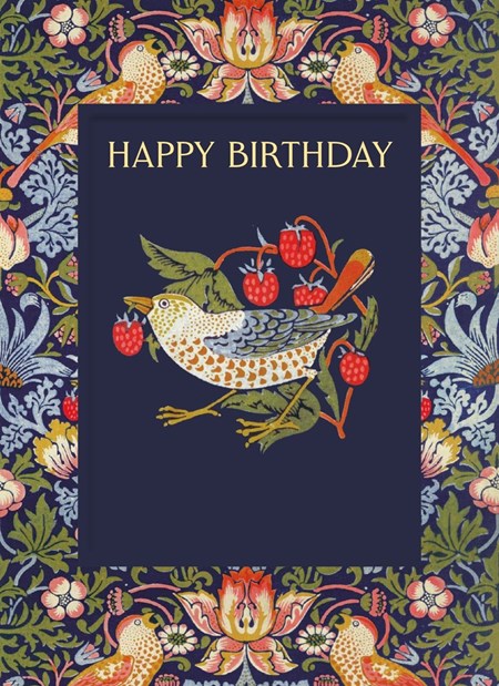 "Strawberry Thief - William Morris" Dobbelt kunstkort