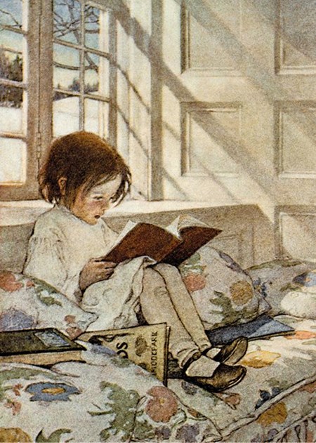 "Girl Reading Smith" Classics Rectangle  Kunst-kort