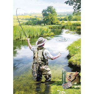 "Trout Fishing" dobbelt kort